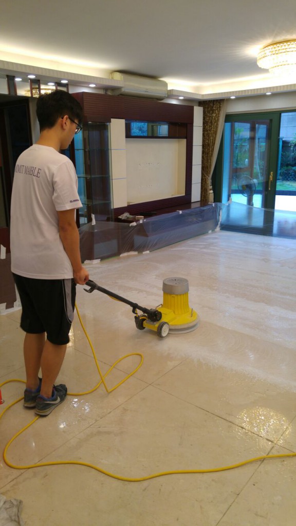 星輝豪庭 西班米黃雲石翻新 - 冠峰雲石工程實例 - 第4張 圖片 - 2015年11月17日 - hksummit.com