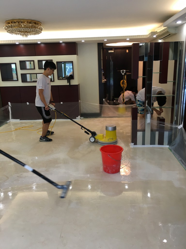 星輝豪庭 西班米黃雲石翻新 - 冠峰雲石工程實例 - 第7張 圖片 - 2015年11月17日 - hksummit.com